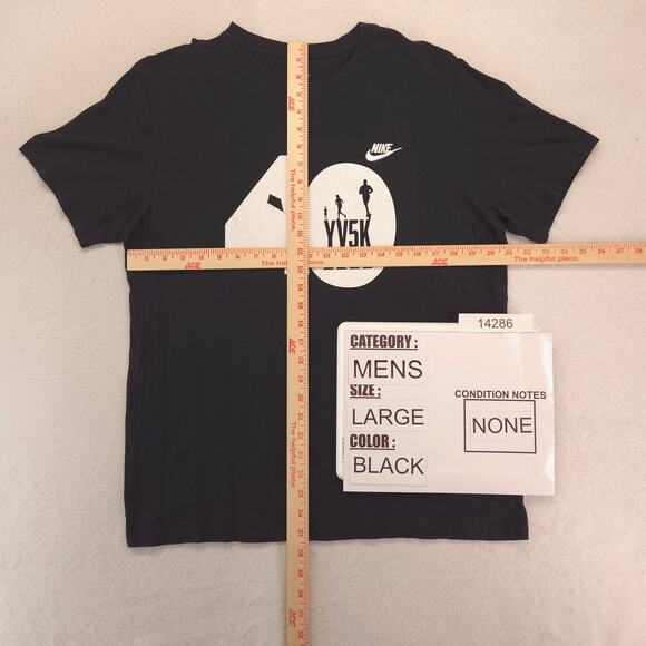 Nike YV5K 40 2022 Casual Crew Neck Short Sleeve Shirt Mens Size L Black - Picture 4 of 8
